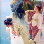 Lawrence Alma Tadema - Görüntünün en iyi izlenebildiği nokta(1895)
64 x 44.5 cm boyutlarındaki tuval üzerine yağlı boya tablo, özel koleksiyonda konumlanmaktadır. Görüntünün en iyi izlenebildiği nokta