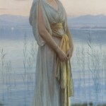 Göl Kıyısında Akşam - Alman Ressam Max Nonnenbruch Eser, 118.1cm x 66cm boyutlarındadır. Max Nonnenbruch-Göl Kıyısında Akşam